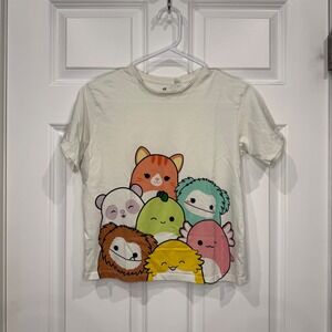 H&M Squishmallows Graphic T-Shirt Kids Size 8/10 Cream Short Sleeve Crew Neck